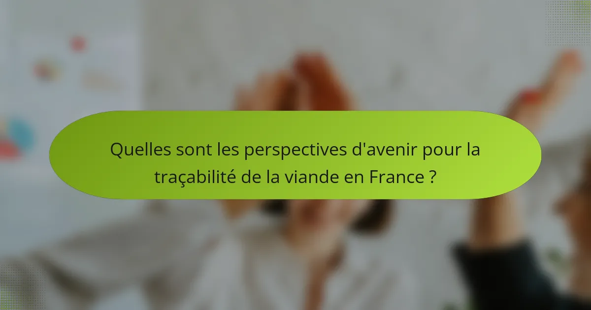 Quelles sont les perspectives d'avenir pour la traçabilité de la viande en France ?