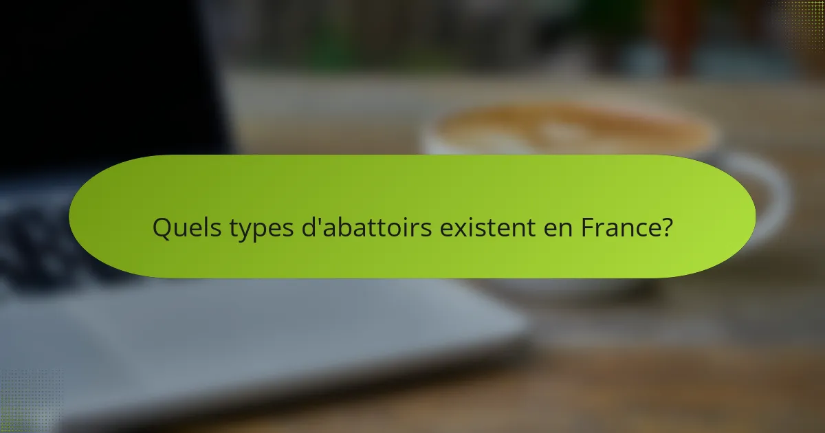 Quels types d'abattoirs existent en France?